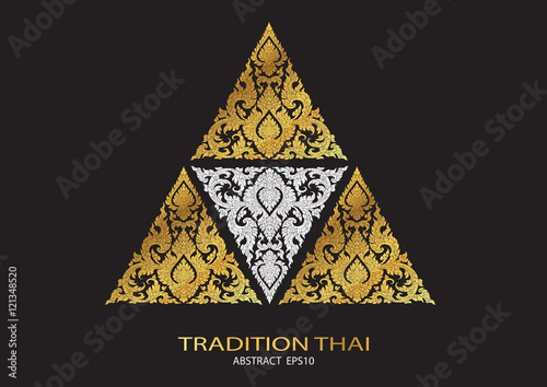 logo triangle shape abstract line thai tradition pattern backgro