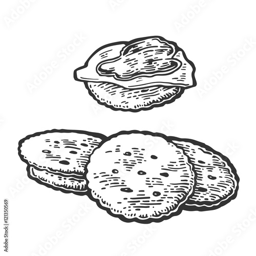 Crackers with butter and jam.