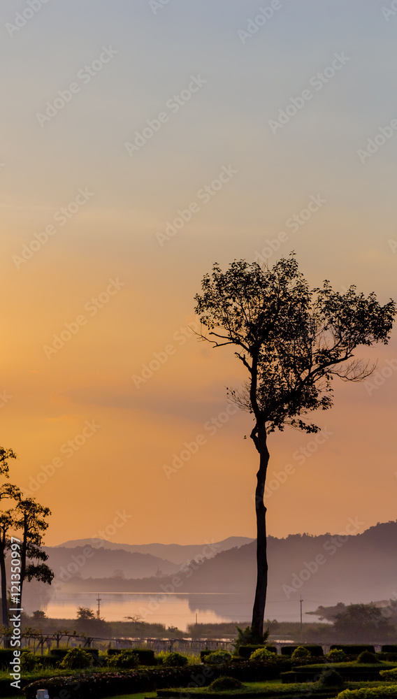 Golden sunset at Silver Lake Pattaya