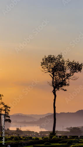 Golden sunset at Silver Lake Pattaya