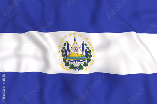 Republic of El Salvador flag waving