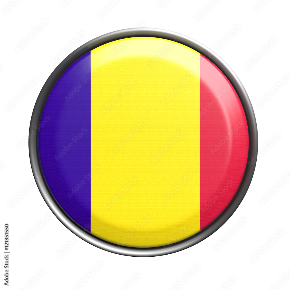 Button with Romania flag