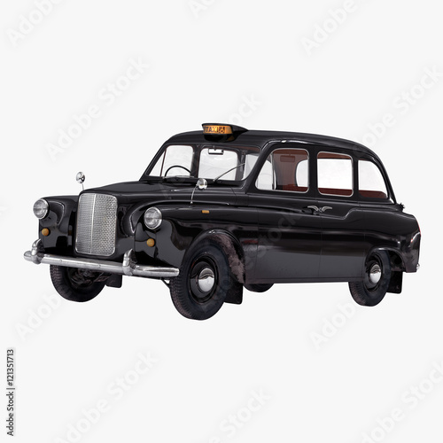 Tela London cab isolated on white 3D illustration