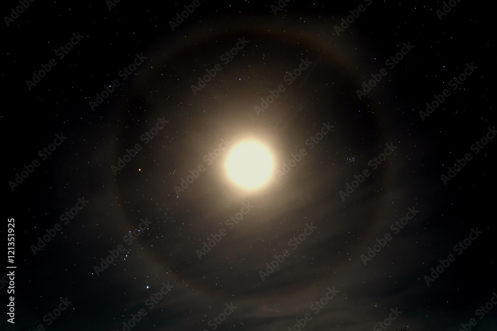 star sky moon halo