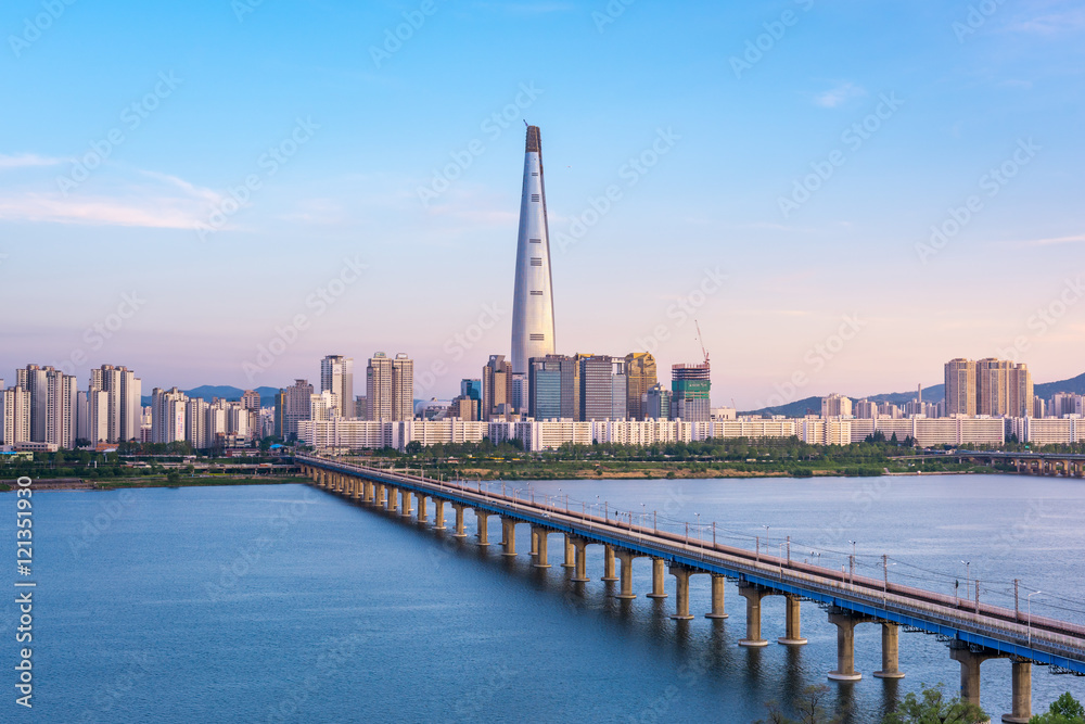 Seoul Subway and Seoul City Skyline, South korea. Seoul Subway and Seoul City Skyline, South korea.