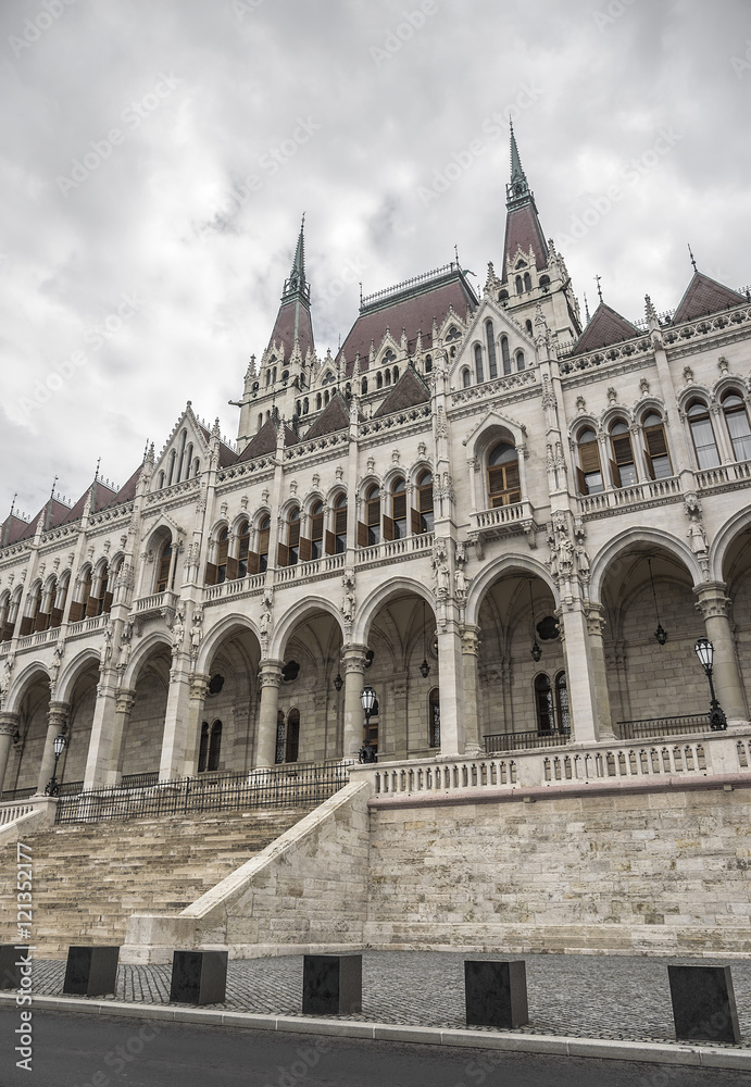 Side view of the hungarian parliament.