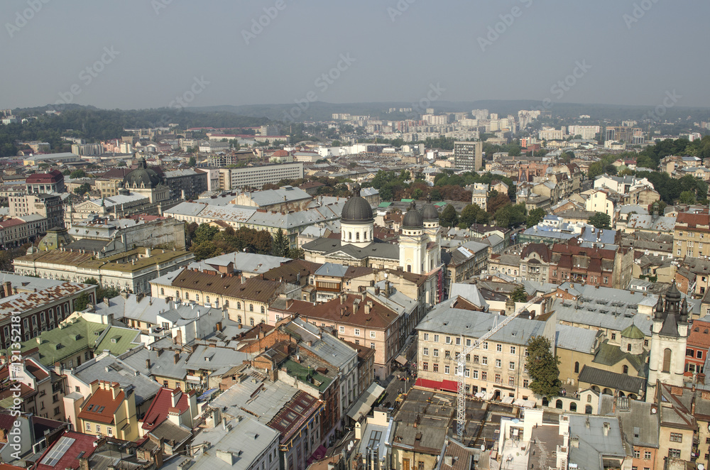view from the town hall, Lviv, Ukraine
