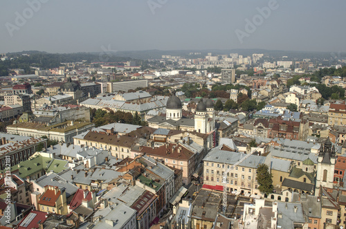 Fototapeta Naklejka Na Ścianę i Meble -  view from the town hall, Lviv, Ukraine
