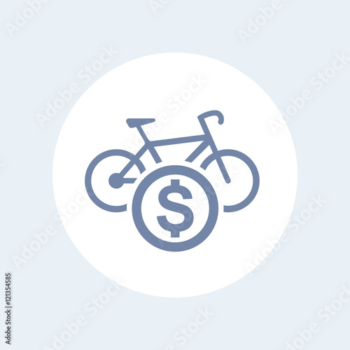 rent bike icon isolated on white