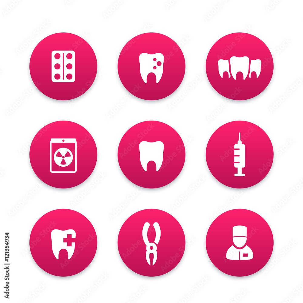 Teeth icons set, stomatology, dental clinic, dentist Teeth icons set, stomatology, dental clinic, dentist
