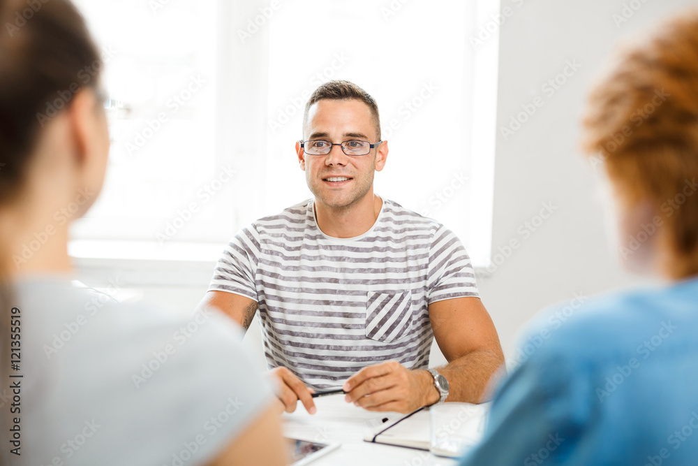 Fototapeta premium Talk of young managers