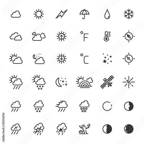 Weather icons set vector illustration