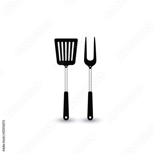 turner fork bbq and grill menu icon. Steak house food and restaurant theme. Isolated design. Vector illustration