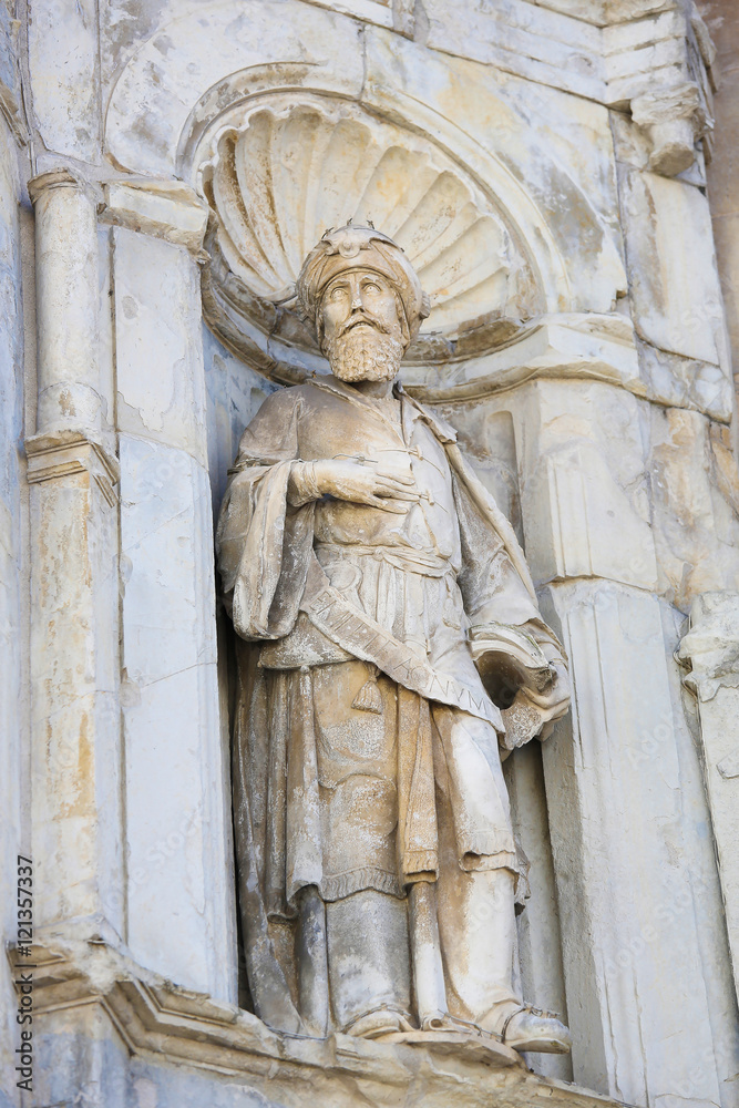 Sculpture of a Saint at Se Velha or Old Cathedral, Coimbra