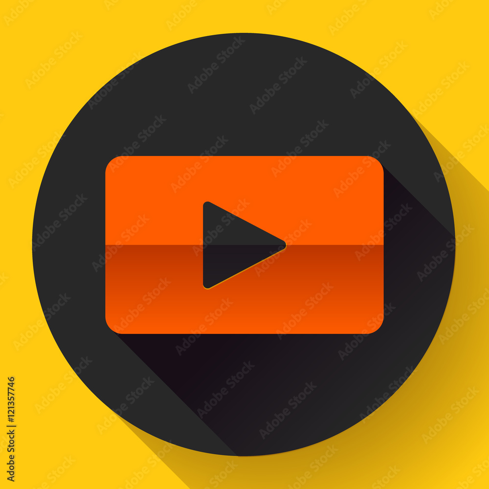 flat video play player icon botton flat video play player icon botton