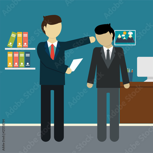 Businessman get fired, flat modern design