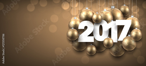 2017 New Year golden banner.