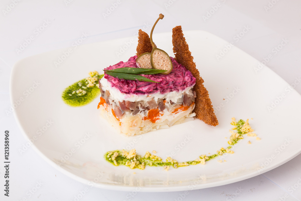 herring under a fur coat from beetroot herring under a fur coat from beetroot