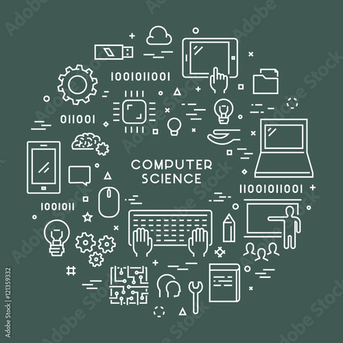 Line web concept for computer science