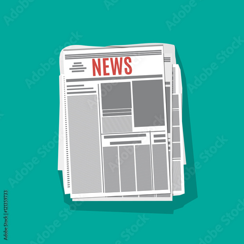 newspaper stack icon in flat design