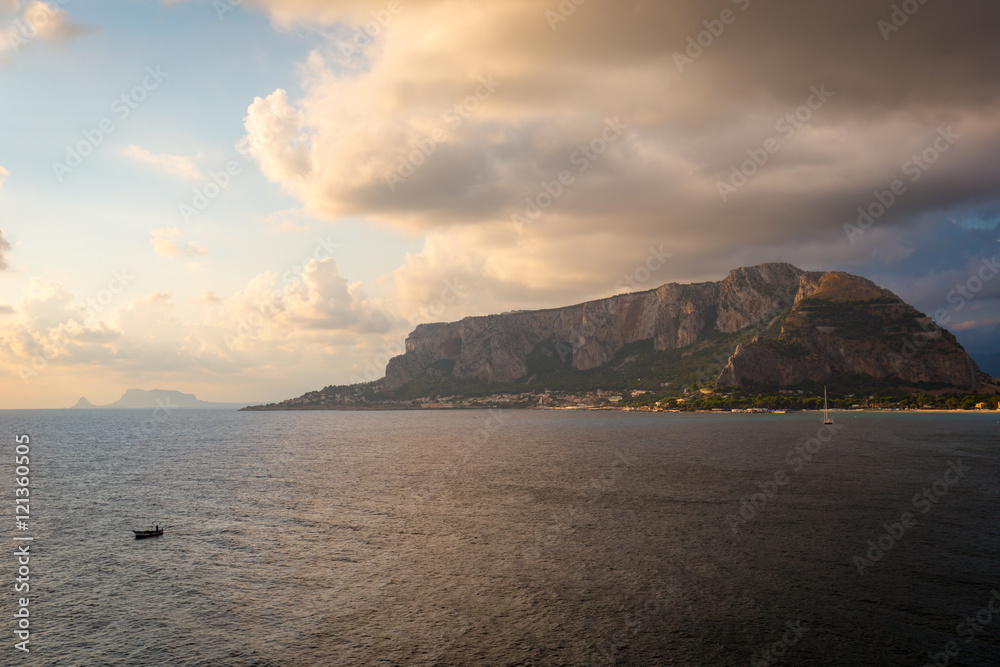 Coast of Sicily. View on Monte Pellegrino