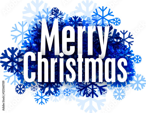 Merry Christmas background with snowflakes.