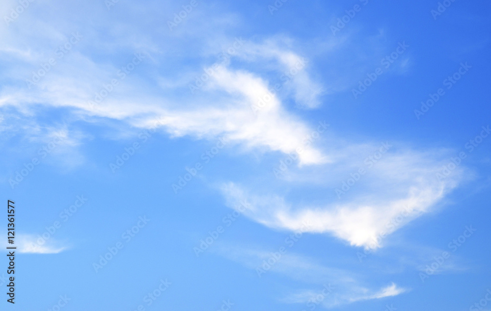 Blue sky with clouds background. Beautiful cloudscape texture.