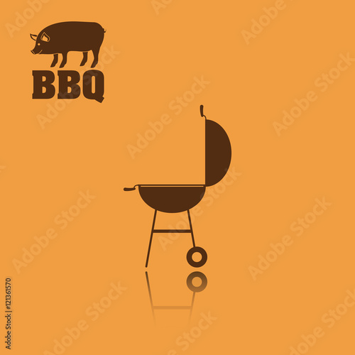 pork pig bbq and grill menu icon. Steak house food and restaurant theme. Vector illustration
