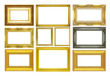 Set golden frame isolated on white background