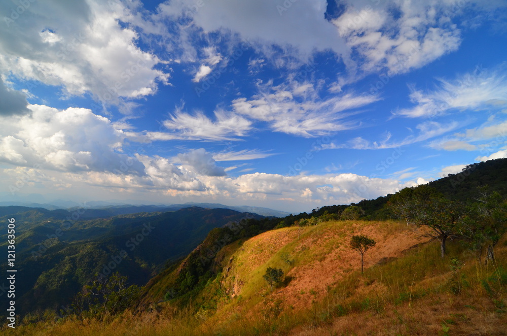 Mountain landscape with cloud