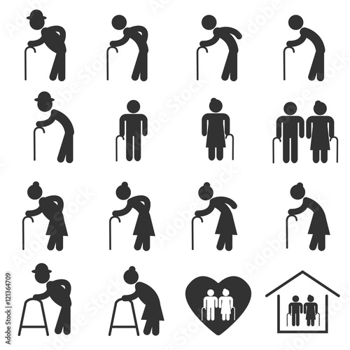 Elderly Icon Symbol Vector Illustration
