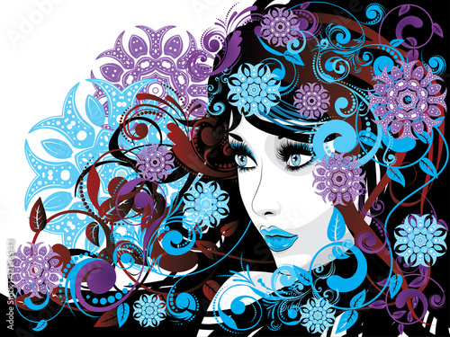Winter Girl with Floral
