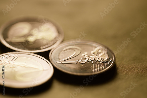 Two euro coin background
