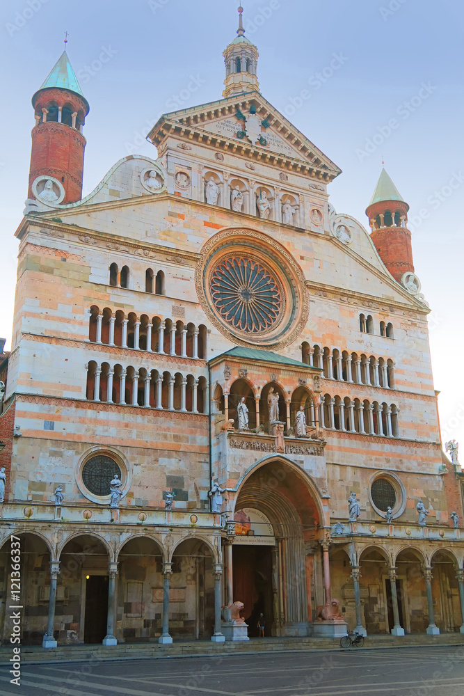Facade of Cremona Cathedral, Italy