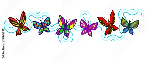 Dancing butterflies in a border trim design