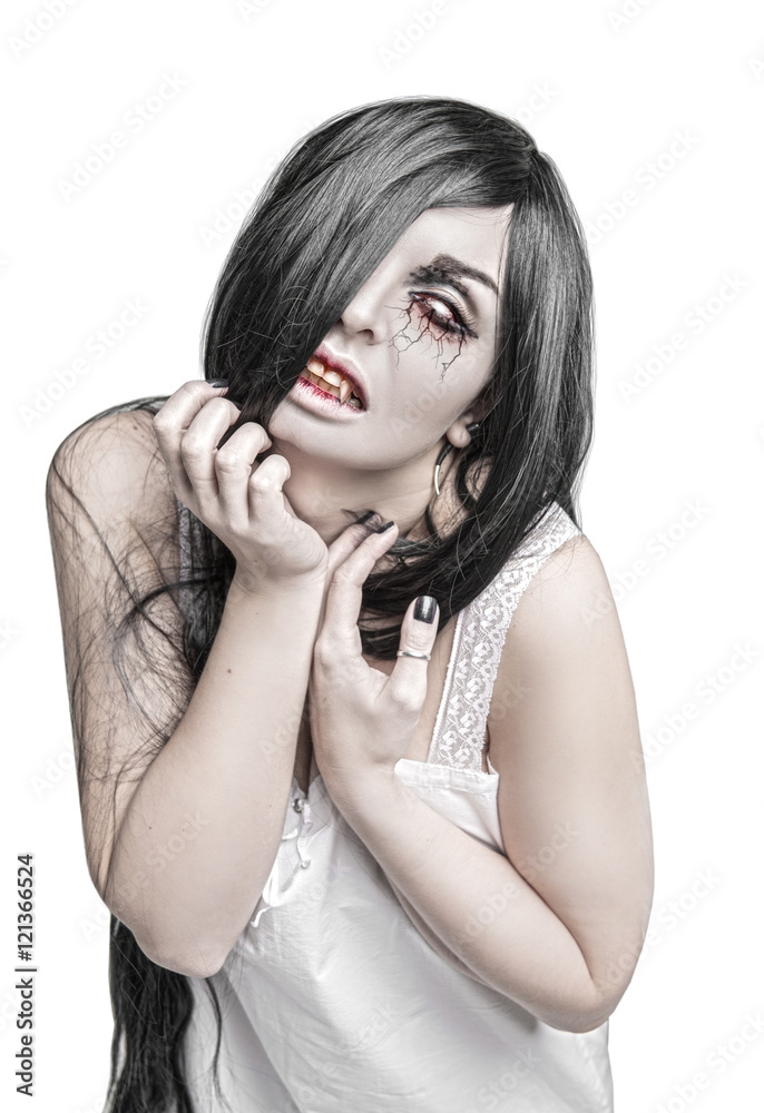 Mystical terrible ghost woman portrait Mystical terrible ghost woman portrait