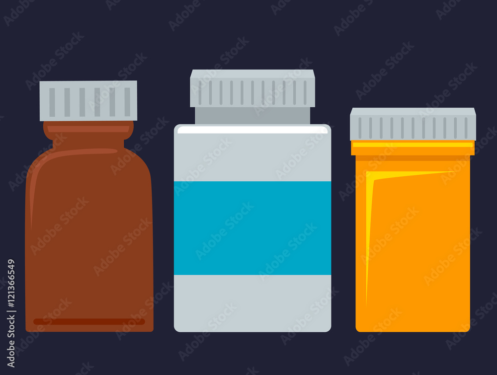 Vector Illustration of Set of Medicine Bottles Vector Illustration of Set of Medicine Bottles
