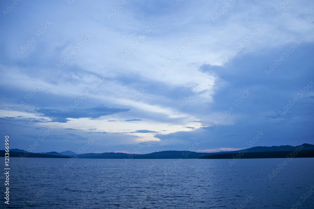 Evening on the lake Zyuratkul