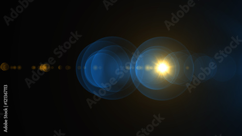 Beautiful light flares. Glowing streaks on dark background. Police light flares