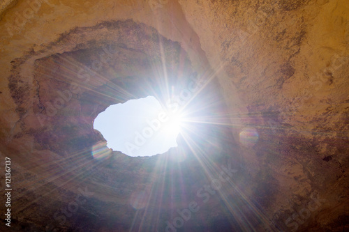 Famous cave at Benagil beach in Algarve, Portugal