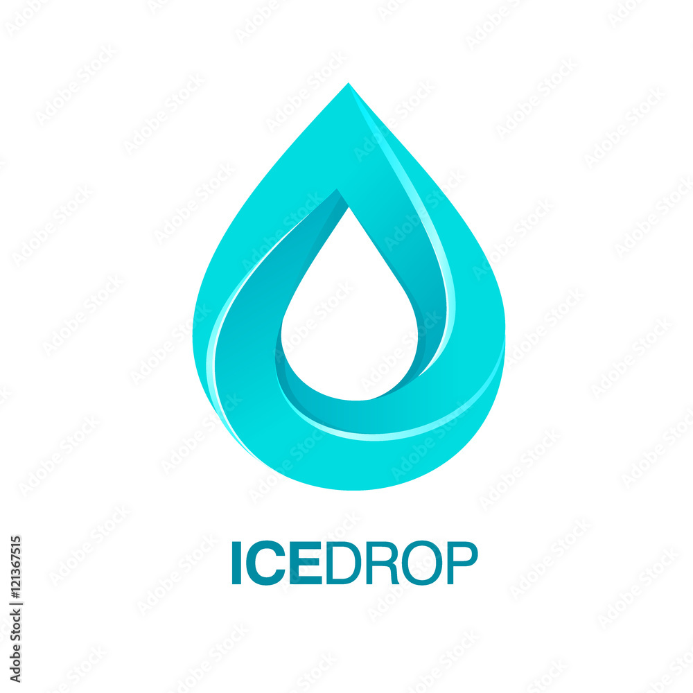 Ice drop vector logo template. Recommended for cryotherapy, clean water Ice drop vector logo template. Recommended for cryotherapy, clean water