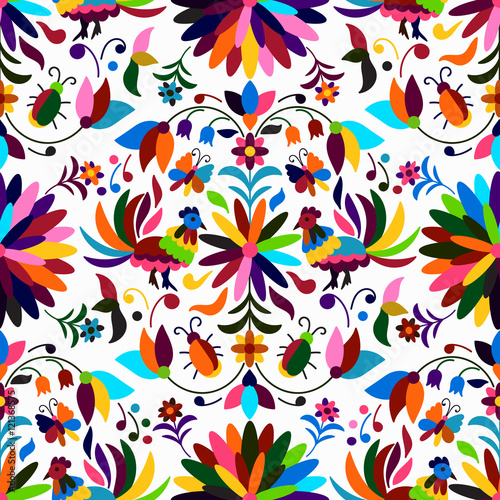 Otomi Style Seamless Pattern