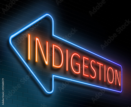 Indigestion sign concept. photo