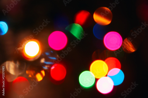 Colorful blurred lights, bokeh photo