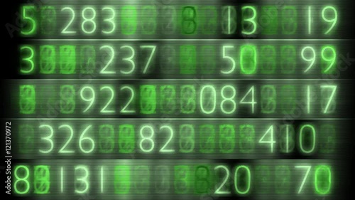 Matrix. Running series of numbers, colorful animation with alpha channel. photo