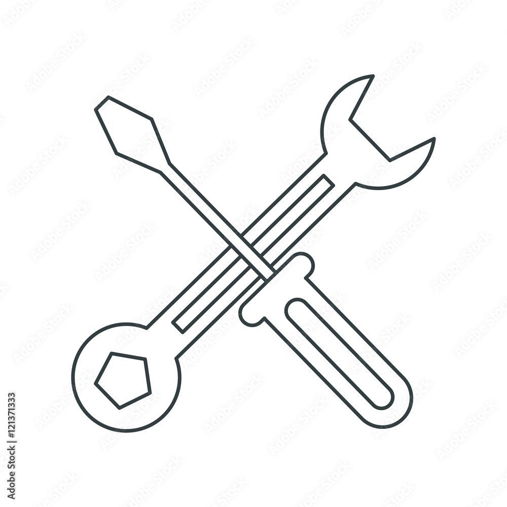 Wrench and screwdriver icon. Under construction and industry theme. Isolated design. Vector illustration Wrench and screwdriver icon. Under construction and industry theme. Isolated design. Vector illustration