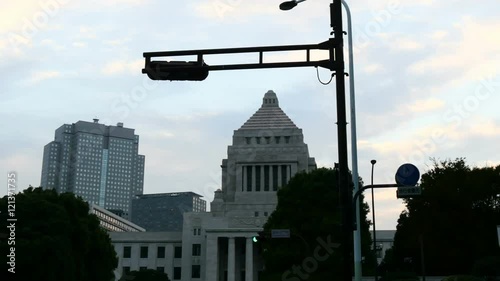 Wallpaper Mural Japanese National Diet Building and cloudscape above. Torontodigital.ca