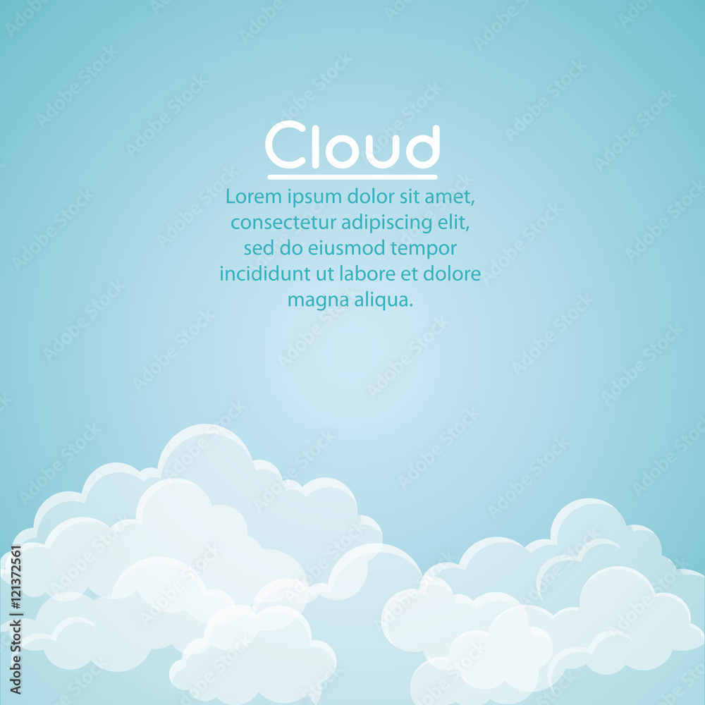 Naklejka Cloud icon. Weather sky nature and season theme. Blue and white design. Vector illustration