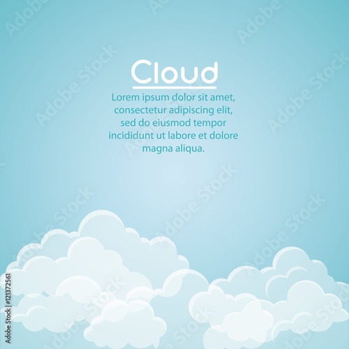 Cloud icon. Weather sky nature and season theme. Blue and white design. Vector illustration