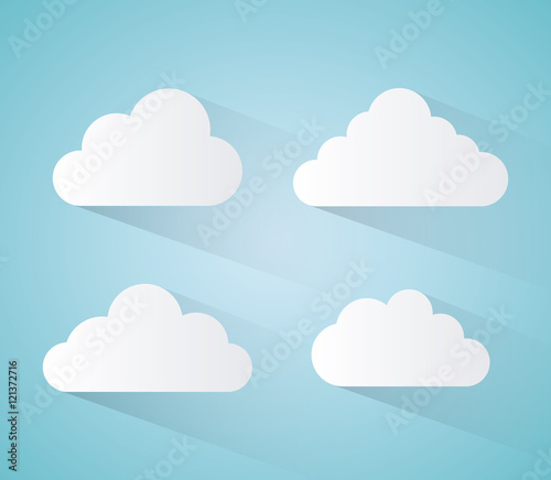 Cloud icon. Weather sky nature and season theme. Blue and white design. Vector illustration